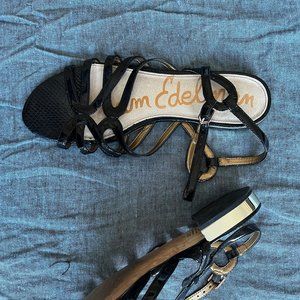 Sam Edelman black patent leather sandals, size 11